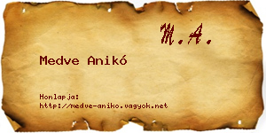 Medve Anikó névjegykártya
